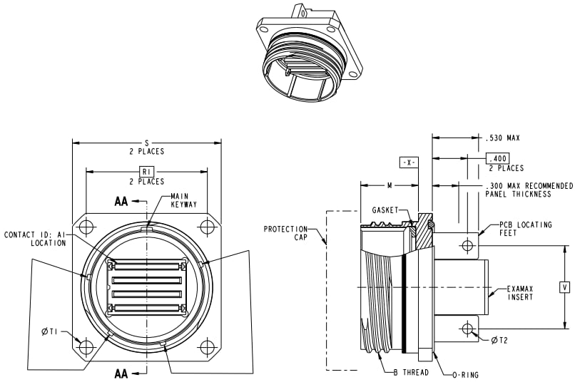 Amphenol Aerospace Centaur压配PCB连接器